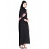 Nida abaya- pink and peach colored flower design work Nida abaya- pink and peach colored flower design work